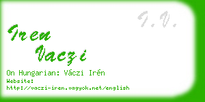iren vaczi business card